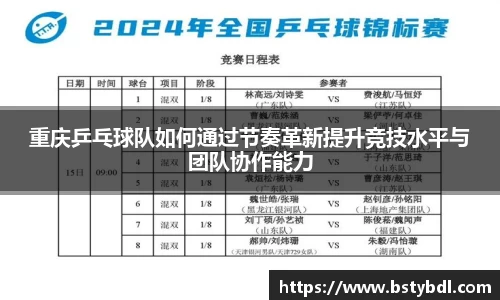 重庆乒乓球队如何通过节奏革新提升竞技水平与团队协作能力
